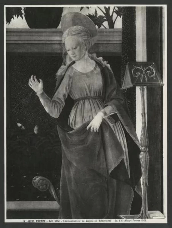 Annunciazione (particolare della Madonna) - Firenze, Galleria degli Uffizi